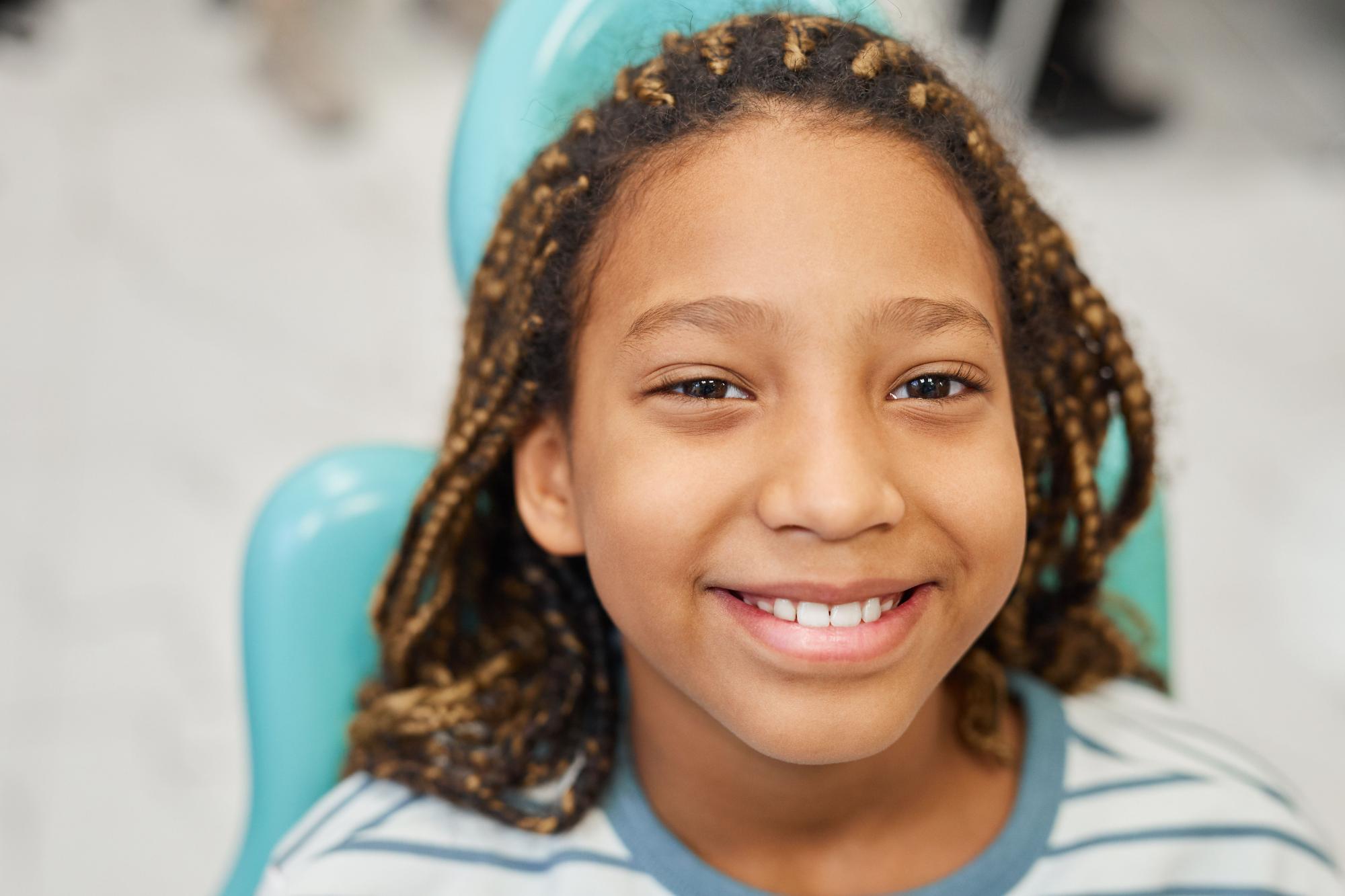 Young patient at free orthodontic consultation with Dr. Jae Brimhall at Sunflower Orthodontics in Mansfield, TX